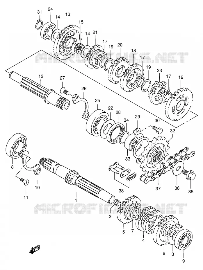 TRANSMISSION Suzuki MOTO 125 DF 2000  DF125EY(E4)