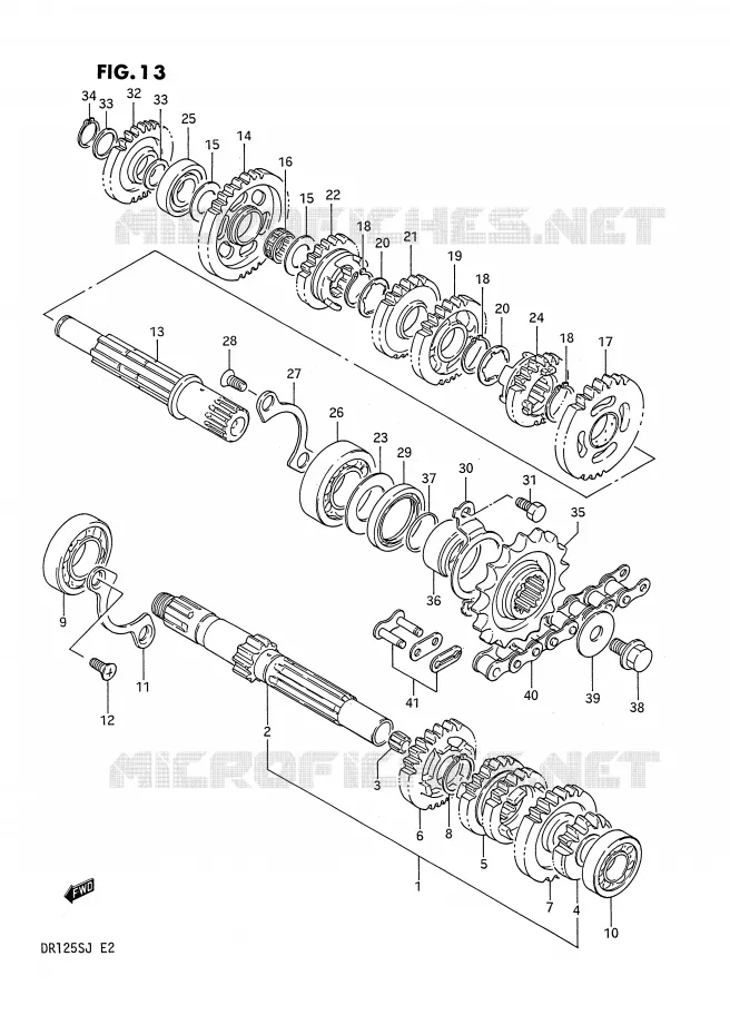 TRANSMISSION Suzuki MOTO 125 DR 1987  DR125SH(E2)