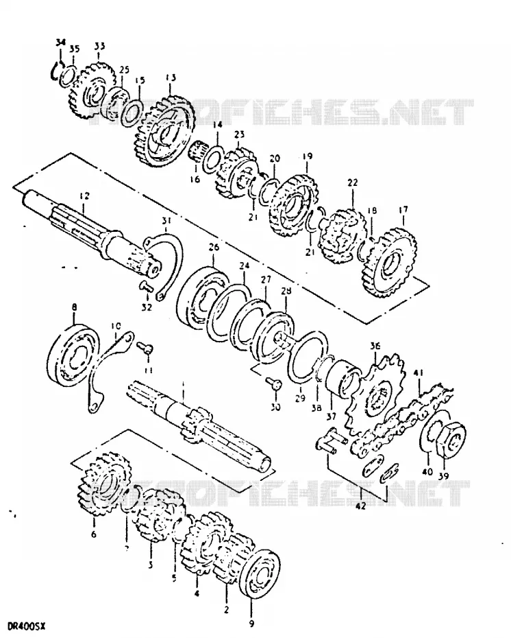 TRANSMISSION Suzuki MOTO 400 DR 1981  DR400SX(T/X)