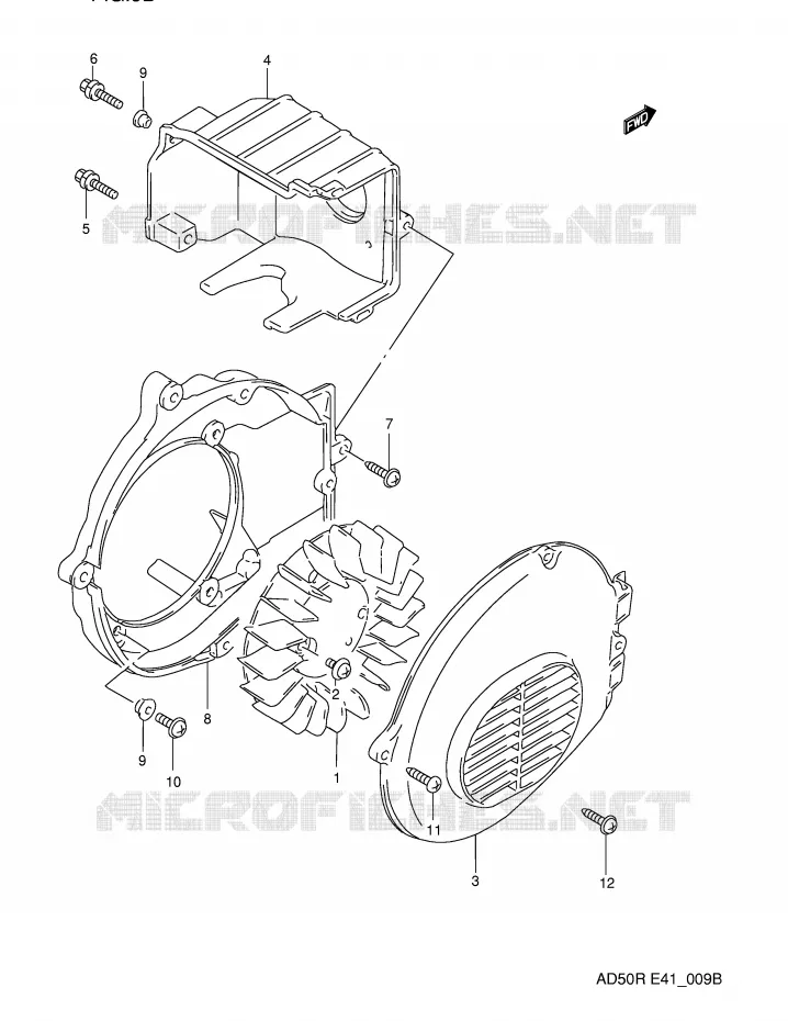 VENTILATEUR DE REFROIDISSEMENT (MODELE R) Suzuki SCOOTER 50 AD 1994  AD50WFR(E41)
