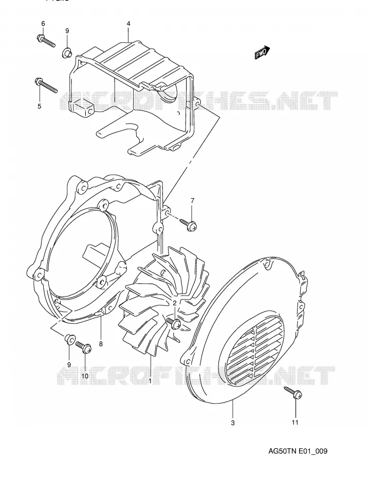VENTILATEUR DE REFROIDISSEMENT Suzuki SCOOTER 50 ADDRESS 1992  AG50TN(E1)