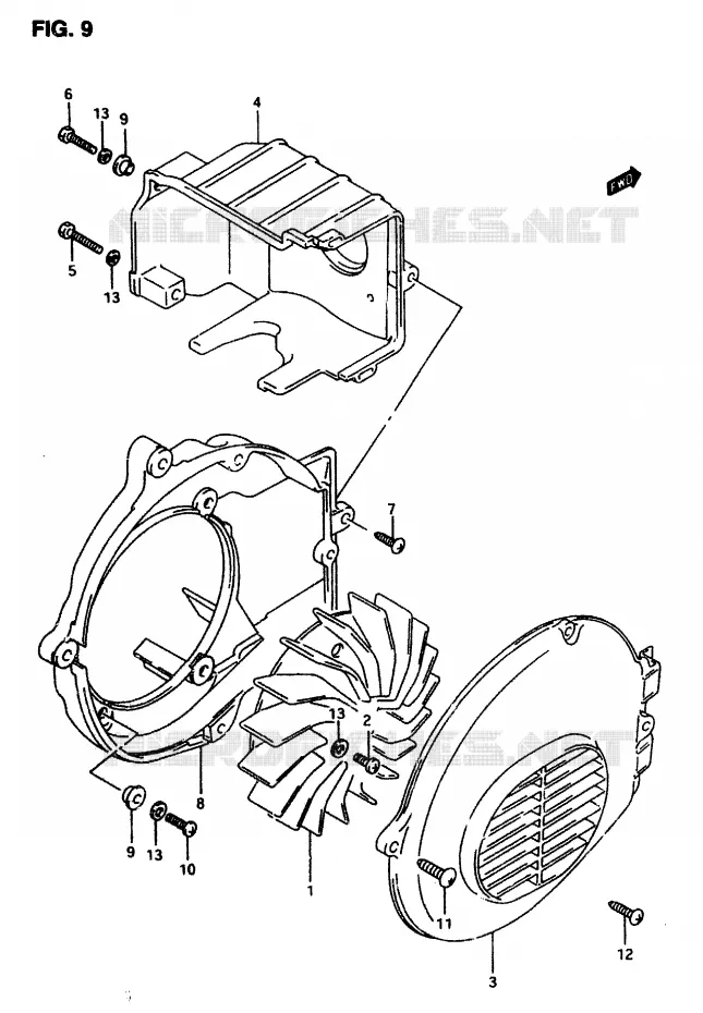VENTILATEUR DE REFROIDISSEMENT Suzuki SCOOTER 50 AP 2007  AP50R7(T/7/V)