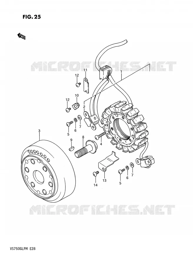 ALLUMAGE ROTOR - STATOR Suzuki MOTO 750 INTRUDER 1987  VS750GLPH(E28)