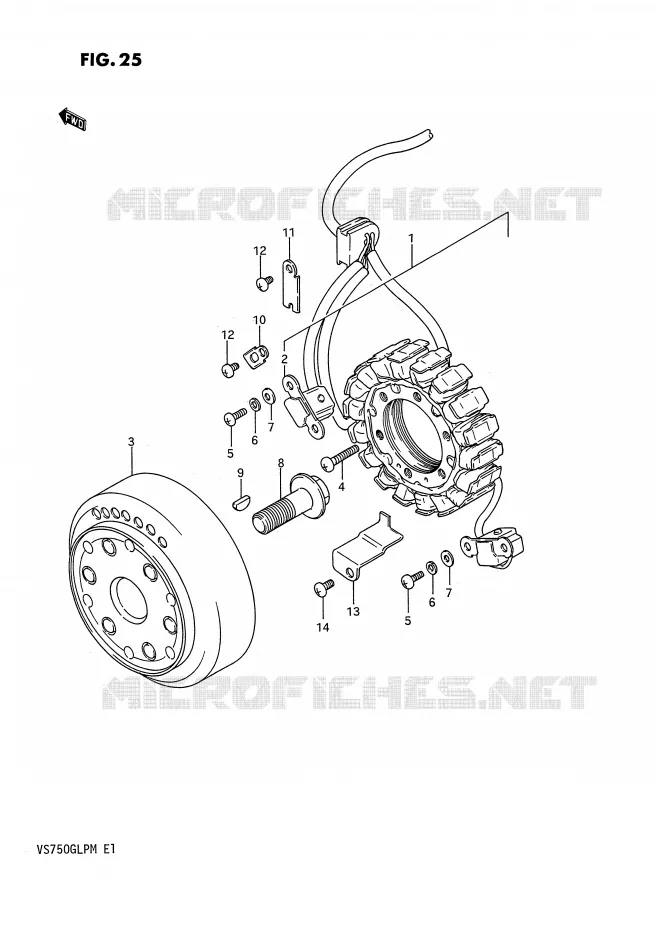 ALLUMAGE ROTOR - STATOR Suzuki MOTO 750 INTRUDER 1989  VS750GLPK(E1)