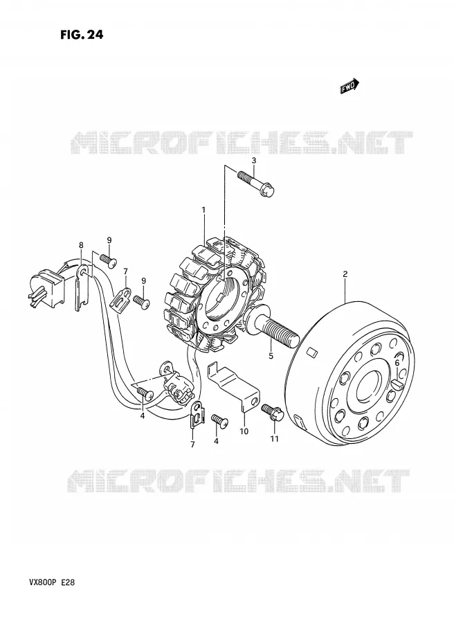 ALLUMAGE ROTOR - STATOR Suzuki MOTO 800 VX 1993  VX800P(E28)