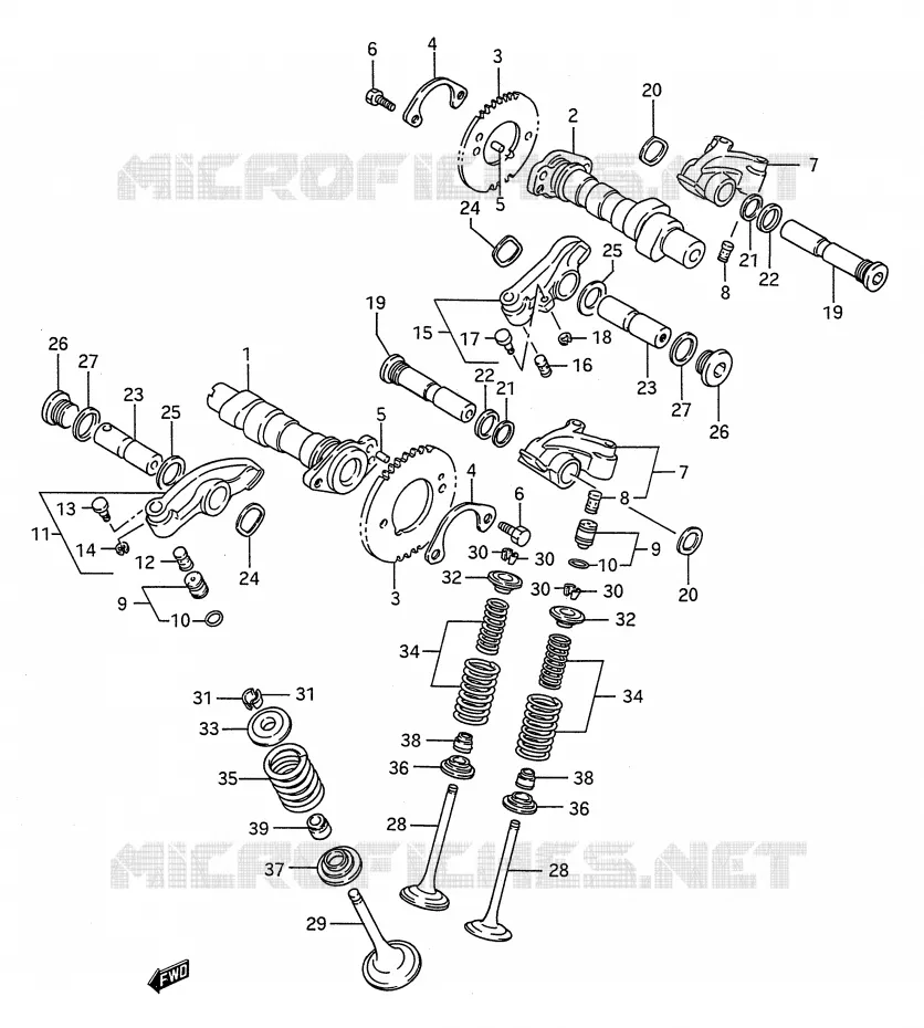 ARBRE A CAMES - SOUPAPES Suzuki MOTO 1400 INTRUDER 1995  VS1400GLPS(E28)