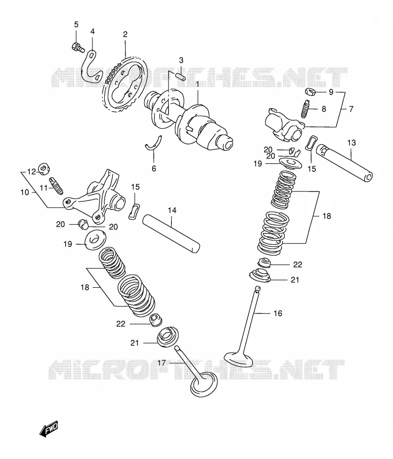 ARBRE A CAMES - SOUPAPES Suzuki MOTO 650 FREEWIND 2001  XF650K1(E2)
