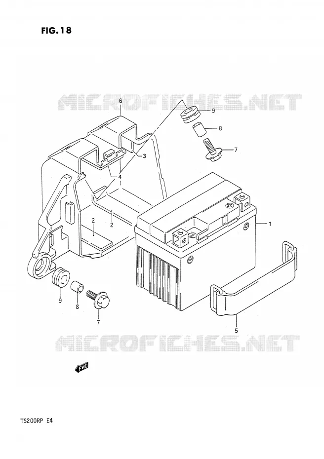 BATTERIE Suzuki MOTO 200 TS-R 1993  TS200RP(E4)