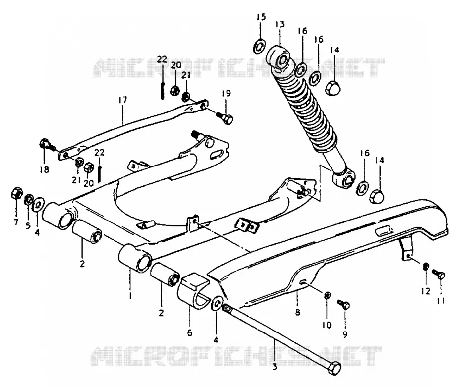 BRAS OSCILLANT ARRIERE Suzuki MOTO 50 ZR 1999  ZR50KX(X)
