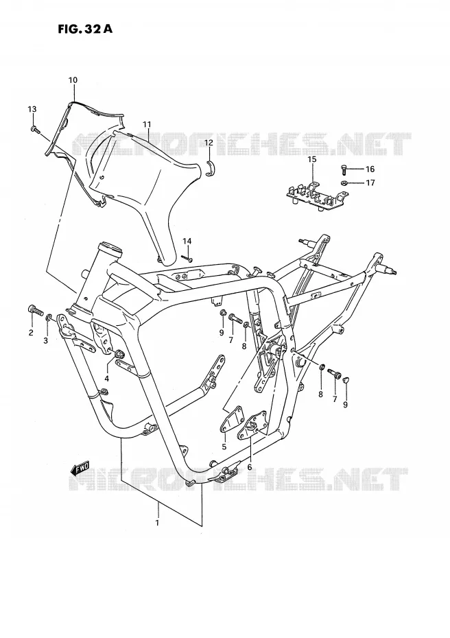 CADRE (MODELE K/L/M/N/P/R) Suzuki MOTO 1400 INTRUDER 1987  VS1400GLPH(E2)