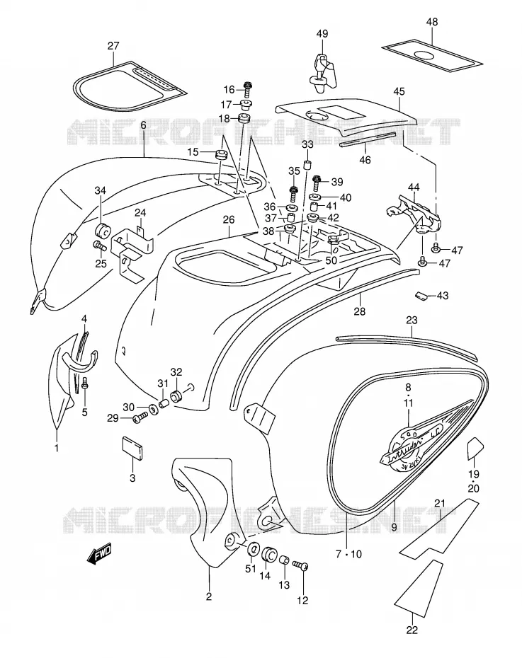 CARENAGES ARRIERE (MODELE K3) Suzuki MOTO 1500 INTRUDER 2001  VL1500K1(E2)