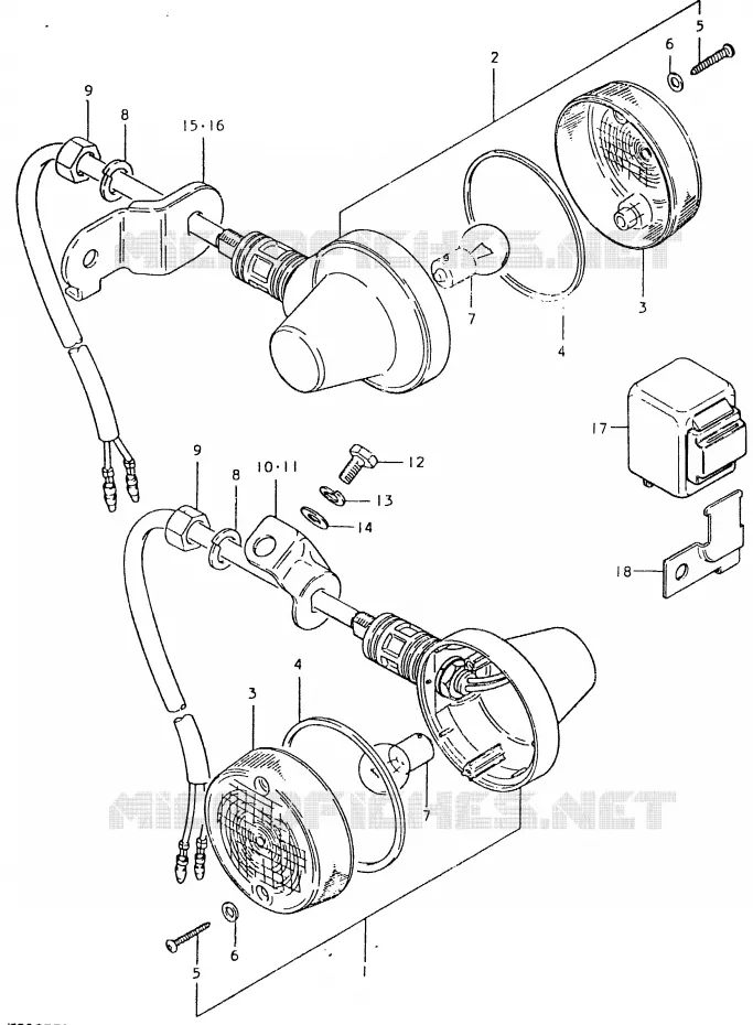 CLIGNOTANTS (E17) Suzuki MOTO 125 TS-ER 1996  TS125ERT(T/X)