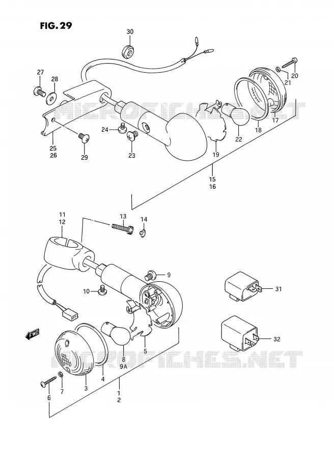 CLIGNOTANTS (MODELE H/J/K/L/M/N/P/R) Suzuki MOTO 1400 INTRUDER 1988  VS1400GLFJ(E2)