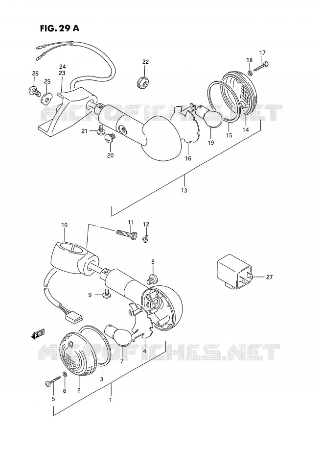 CLIGNOTANTS (MODELE S) Suzuki MOTO 1400 INTRUDER 1992  VS1400GLFN(E2)