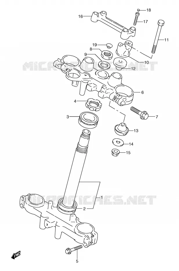 COLONNE DE DIRECTION Suzuki MOTO 650 FREEWIND 2000  XF650UY(E2)