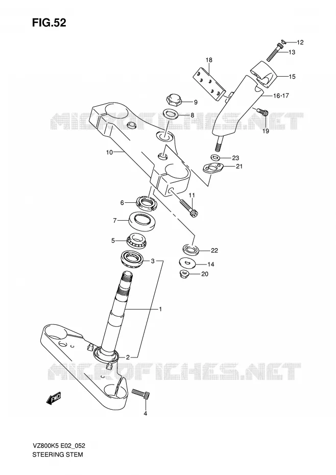COLONNE DE DIRECTION Suzuki MOTO 800 MARAUDER 2006  VZ800K6(E2)