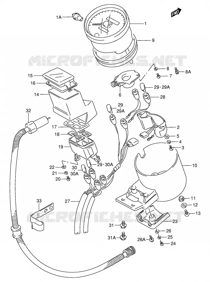 COMPTEUR (MODELE T/V) Suzuki MOTO 800 INTRUDER 1992  VS800GLN(E2)