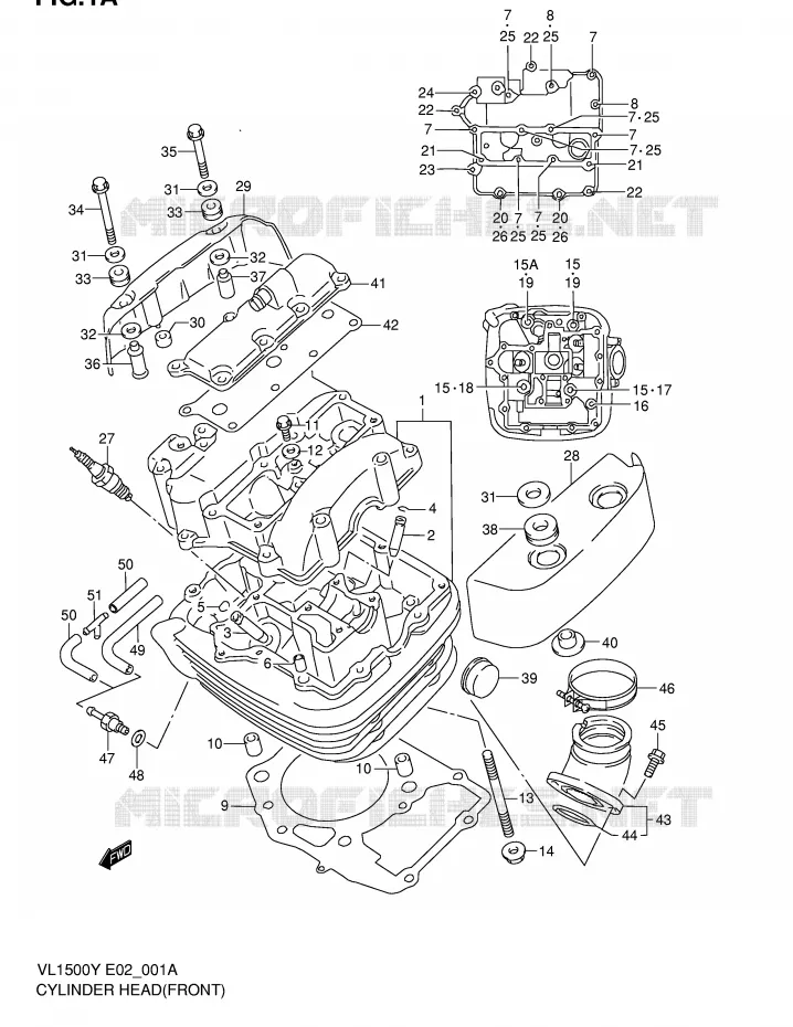 CULASSE (AVT)(MODELE W/X/Y) Suzuki MOTO 1500 INTRUDER 1998  VL1500W(E2)