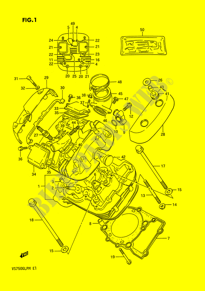 CULASSE (AVT) pour Suzuki INTRUDER 750 1991