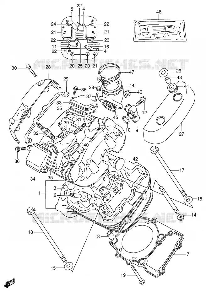 CULASSE (AVT) Suzuki MOTO 800 INTRUDER 1998  VS800GLW(E2)