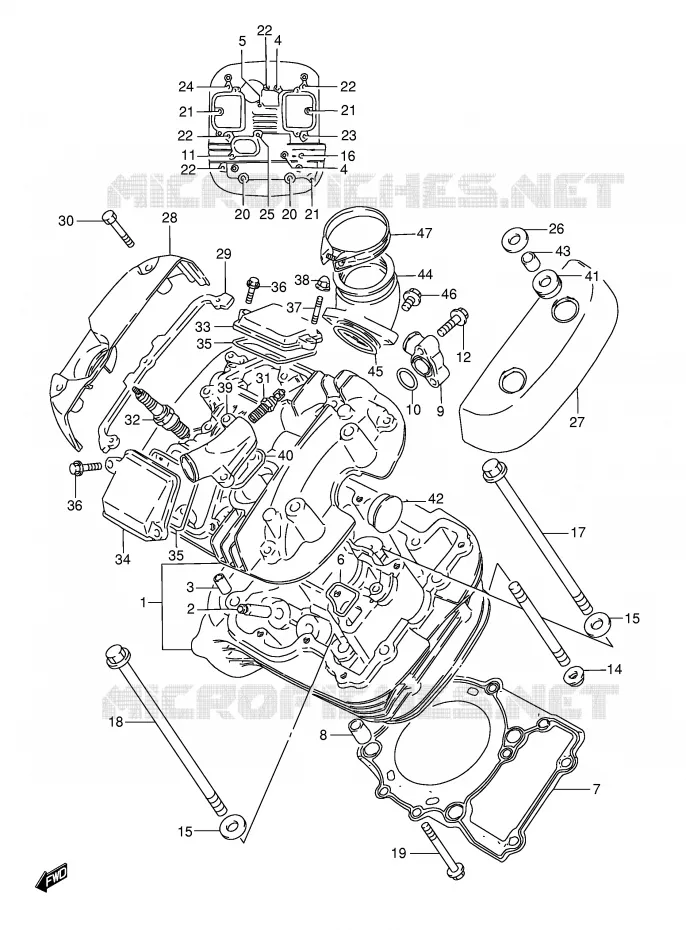 CULASSE (AVT) Suzuki MOTO 800 INTRUDER 2002  VS800GLK2(E22)