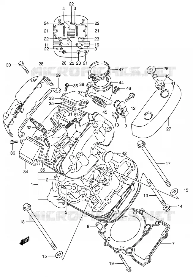 CULASSE (AVT) Suzuki MOTO 800 INTRUDER 2002  VS800GLK2(E3/E28)