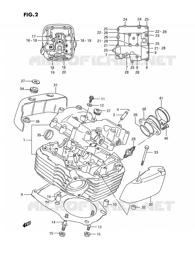 CULASSE (REAR) Suzuki MOTO 1400 INTRUDER 1994  VS1400GLPR(E2)
