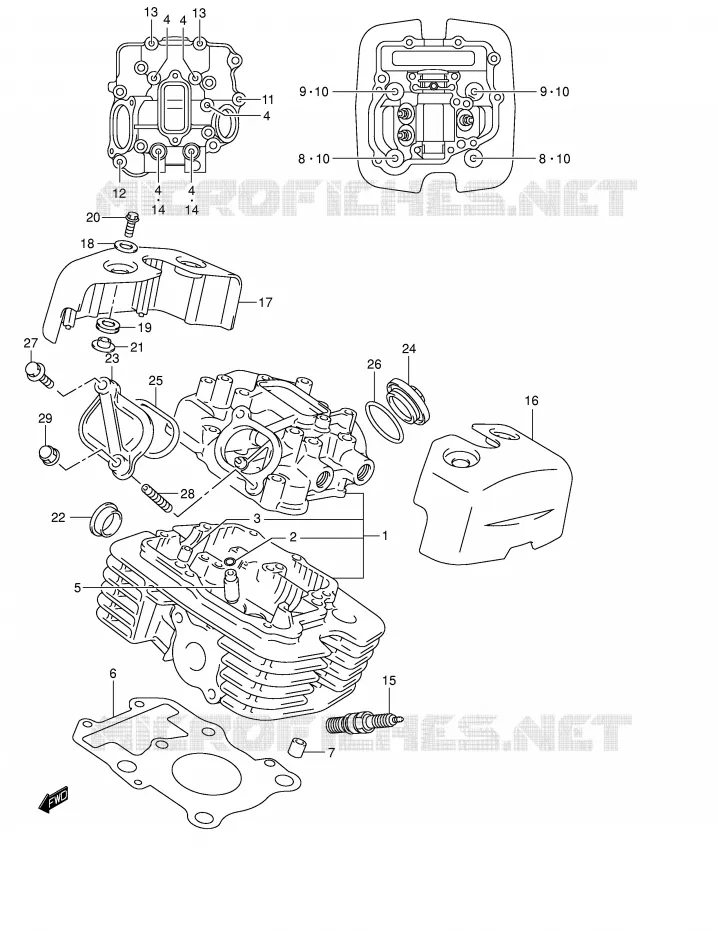 CULASSE (REAR) Suzuki MOTO 250 INTRUDER 2000  VL250Y(E2)