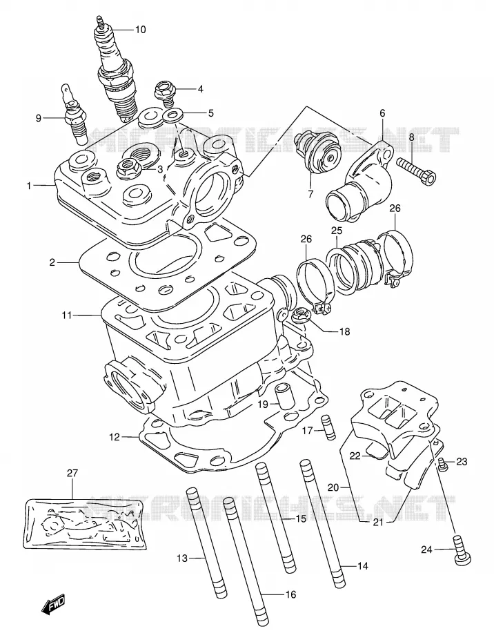 CYLINDRE Suzuki MOTO 50 TS-W 1985  TS50WF(E6)