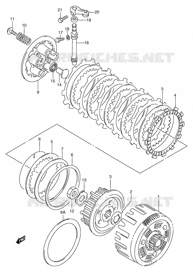 EMBRAYAGE Suzuki MOTO 125 TS-R 1992  TS125RN(E2)