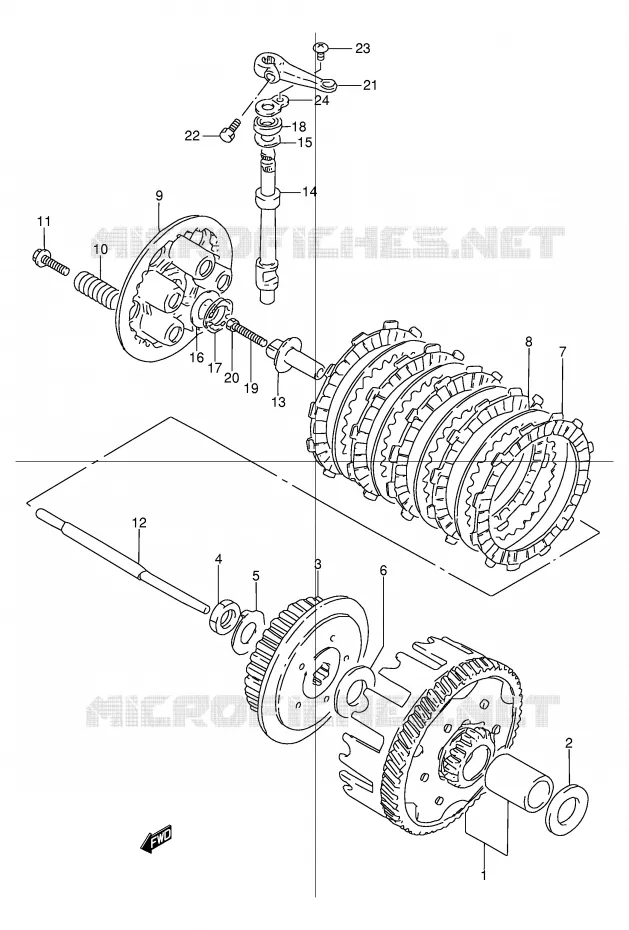 EMBRAYAGE Suzuki MOTO 125 TU 1999  TU125XTX(E2)