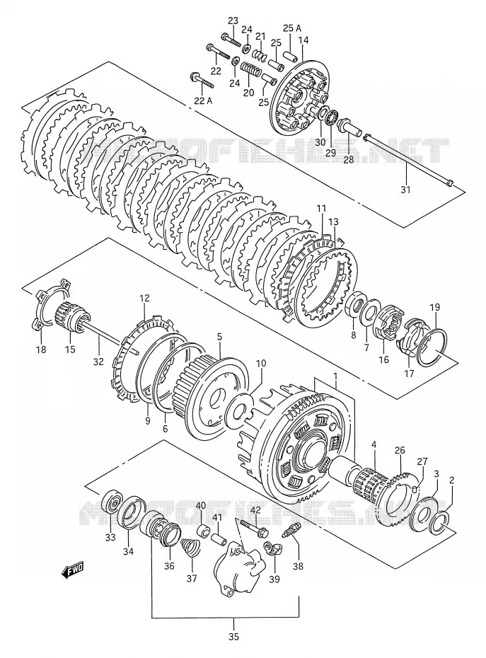 EMBRAYAGE Suzuki MOTO 1400 INTRUDER 1987  VS1400GLPH(E28)