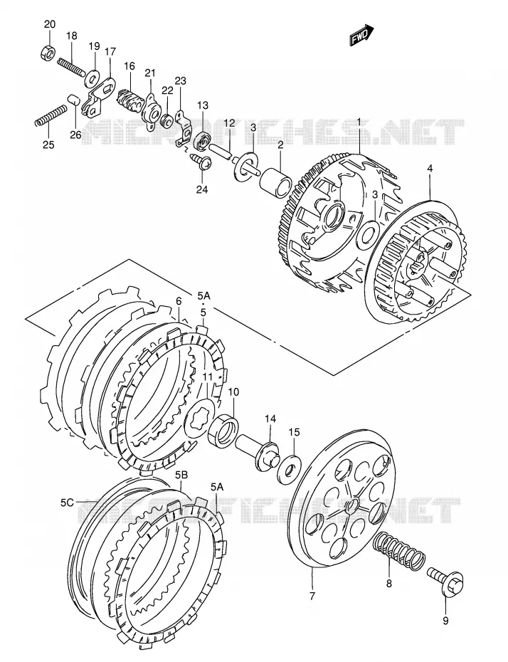 EMBRAYAGE Suzuki MOTO 50 TS-X 1987  TS50XKH(E1)