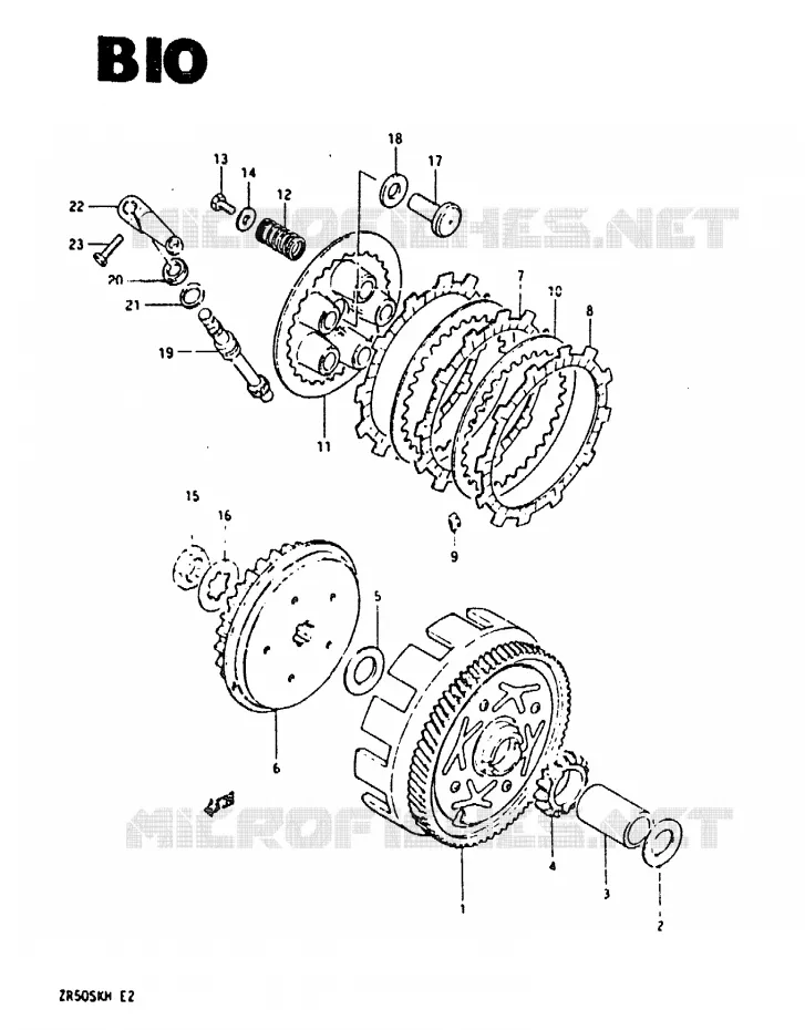 EMBRAYAGE Suzuki MOTO 50 ZR 1984  ZR50SKE(E/H)