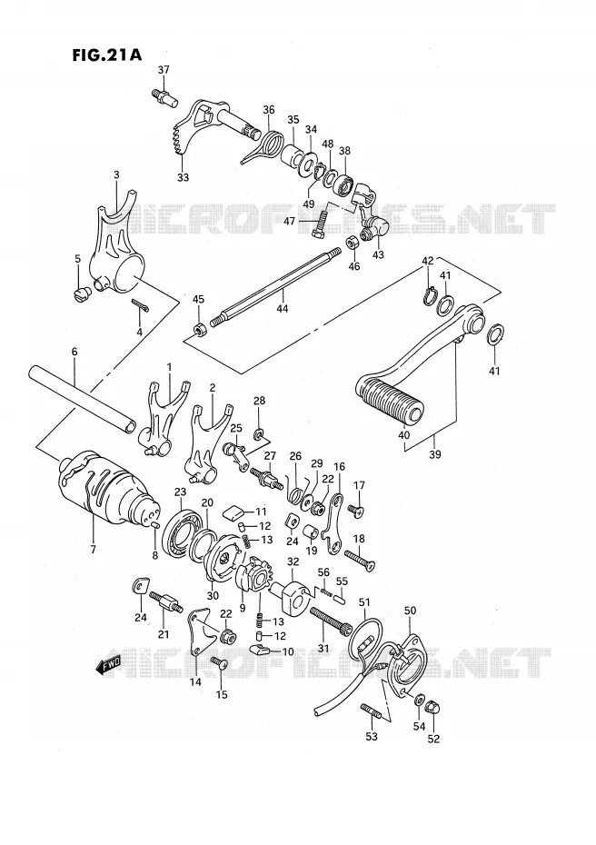 ENSEMBLE DE SELECTION DE VITESSES (MODEL M/N/P/R/S E2,E4,E17,E21,E22,E24,E34) Suzuki MOTO 1400 INTRUDER 1987  VS1400GLFH(E2)