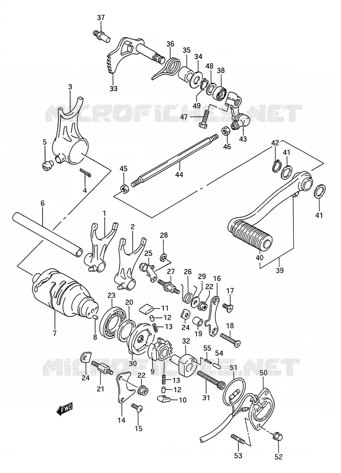 ENSEMBLE DE SELECTION DE VITESSES (MODELE R/S) Suzuki MOTO 1400 INTRUDER 1993  VS1400GLPP(E28)