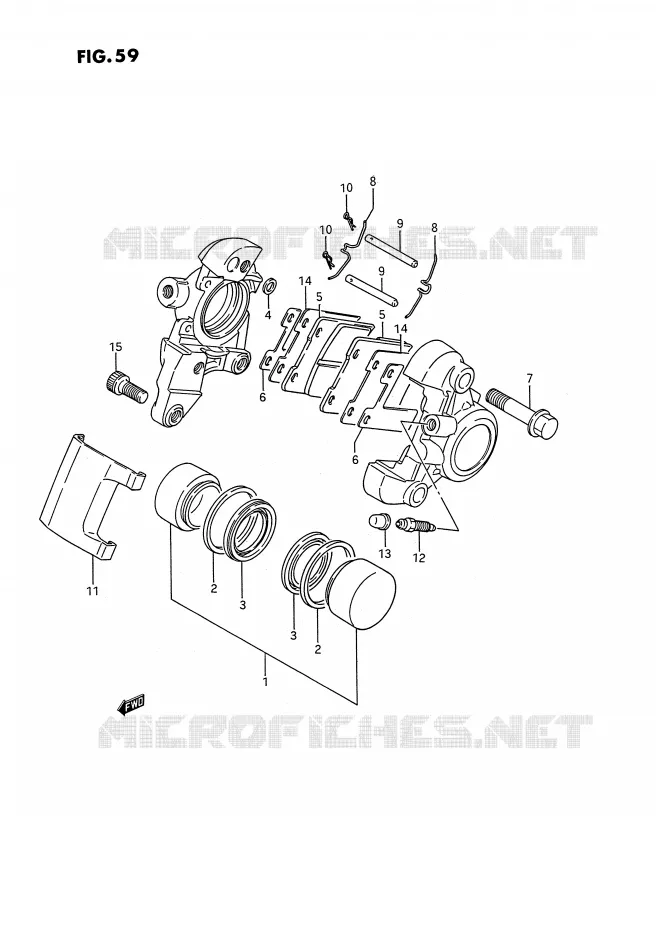 ETRIER DE FREIN ARRIERE (MODELE H/J/K/L/M/N) Suzuki MOTO 1400 INTRUDER 1990  VS1400GLPL(E2)