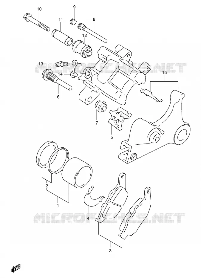 ETRIER DE FREIN ARRIERE (MODELE X/Y/K1) Suzuki MOTO 650 FREEWIND 1997  XF650V(E2)