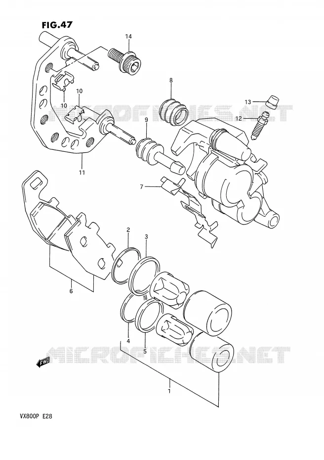 ETRIER DE FREIN AVANT Suzuki MOTO 800 VX 1993  VX800P(E28)