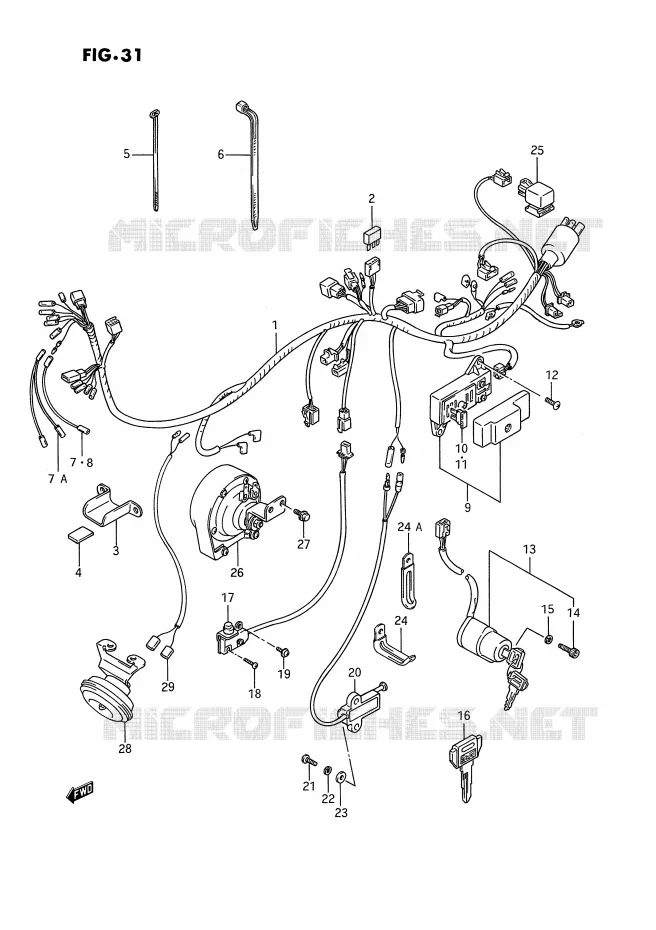 FAISCEAU ELECTRIQUE (MODELE H/J/K/L/M/N/P/R) Suzuki MOTO 1400 INTRUDER 1987  VS1400GLFH(E2)