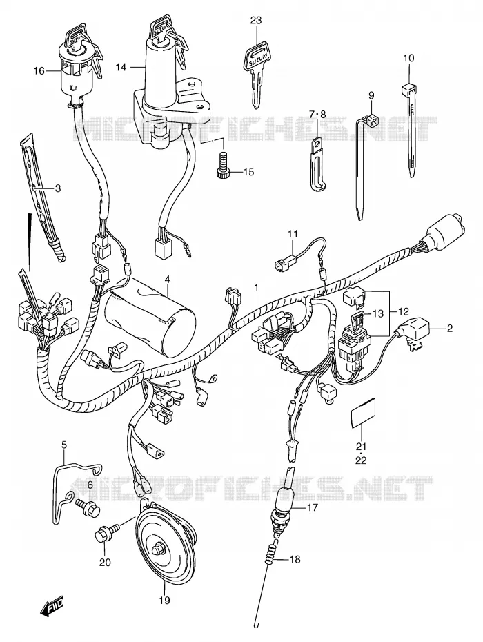 FAISCEAU ELECTRIQUE Suzuki MOTO 125 TS-R 1990  TS125RL(E2)