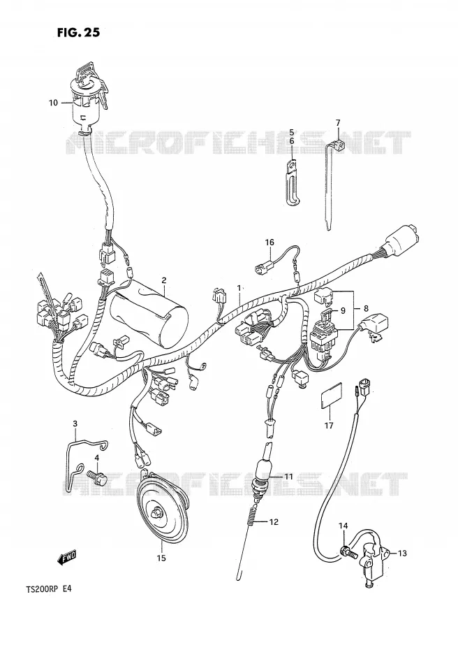 FAISCEAU ELECTRIQUE Suzuki MOTO 200 TS-R 1993  TS200RP(E4)