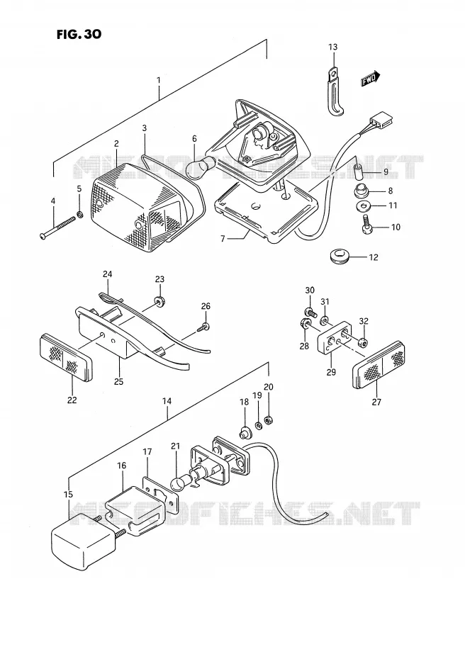 FEU ARRIERE (MODELE H/J/K/L/M/N/P/R) Suzuki MOTO 1400 INTRUDER 1994  VS1400GLPR(E2)