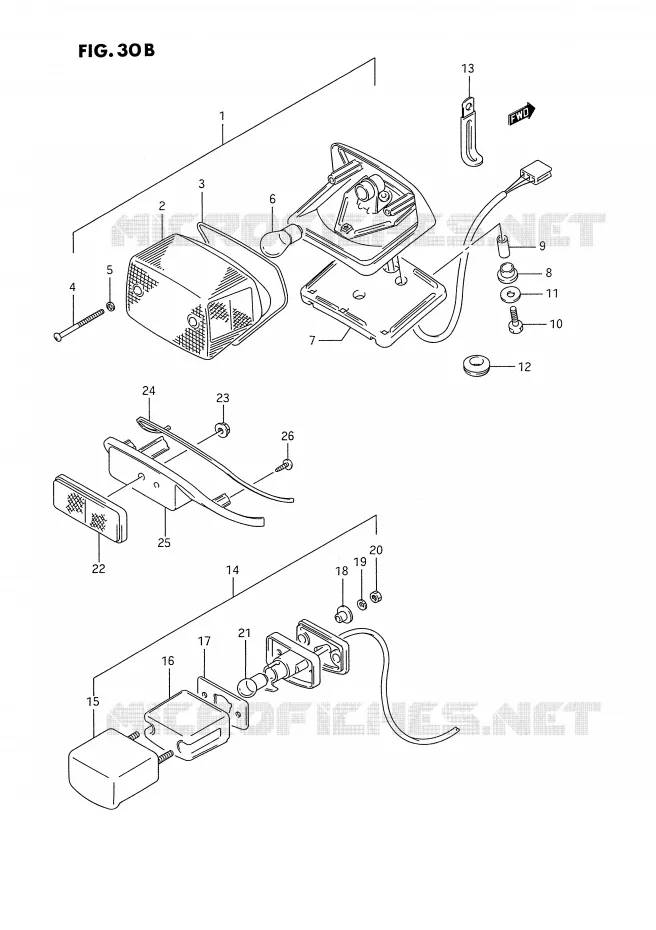 FEU ARRIERE (MODELE S) Suzuki MOTO 1400 INTRUDER 1989  VS1400GLPK(E2)