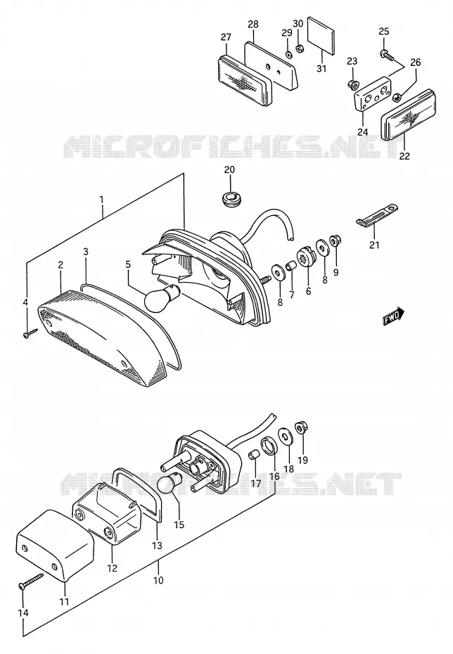 FEU ARRIERE Suzuki MOTO 1400 INTRUDER 1990  VS1400GLPL(E28)