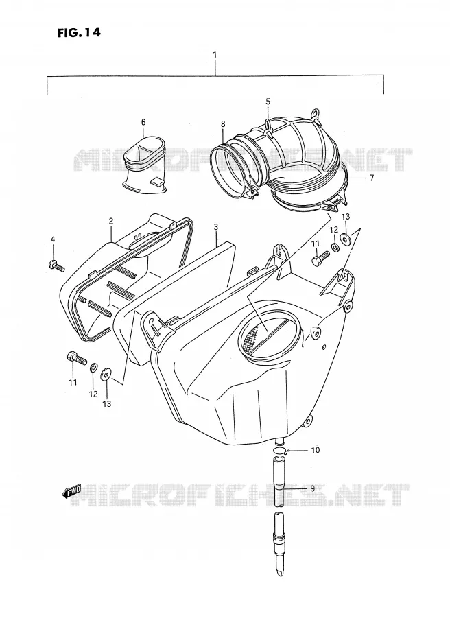 FILTRE A AIR (ARRIERE)(MODELE H/J/K/L/M/N/P/R) Suzuki MOTO 1400 INTRUDER 1992  VS1400GLPN(E2)