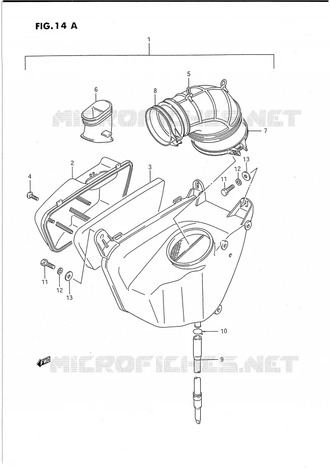 FILTRE A AIR (ARRIERE)(MODELE S) Suzuki MOTO 1400 INTRUDER 1995  VS1400GLPS(E2)