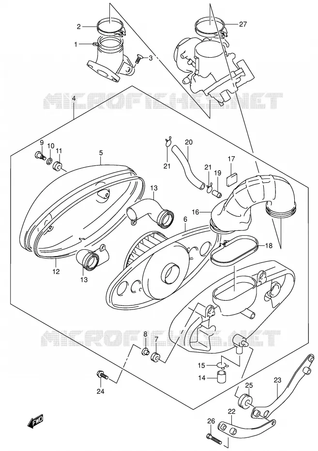 FILTRE A AIR (MODELE K1/K2/K3/K4) Suzuki MOTO 800 VOLUSIA 2005  VL800K5(E2)