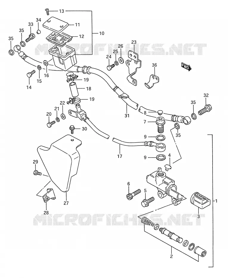 MAITRE CYLINDRE ARRIERE Suzuki MOTO 1400 INTRUDER 1987  VS1400GLPH(E28)
