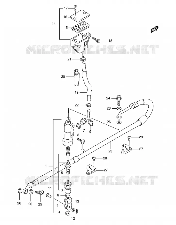 MAITRE CYLINDRE ARRIERE Suzuki MOTO 650 FREEWIND 1998  XF650UW(E2)